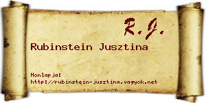 Rubinstein Jusztina névjegykártya