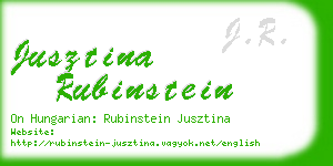 jusztina rubinstein business card